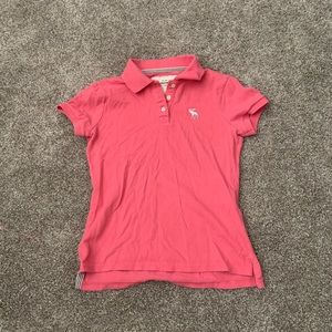 Pink Abercrombie kids polo shirt